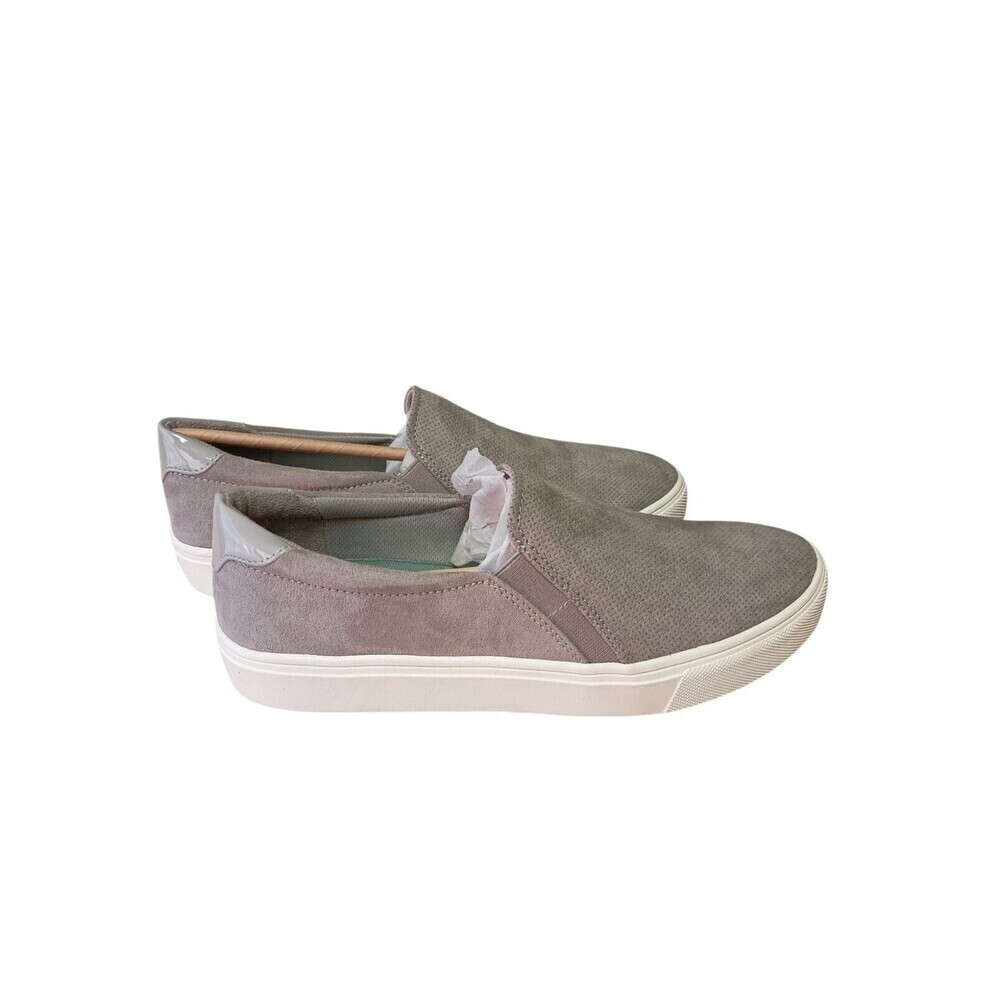 Dr. Scholls Nova Sneakers Womens Size 9 Wide Faux Suede Perfed Soft Gray Odorban - Picture 2 of 8